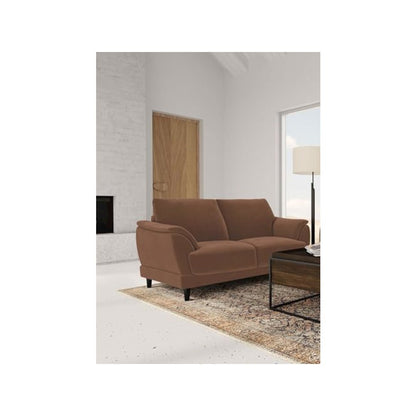 Selma Velvet Upholstered Crescent Arm Loveseat Rust