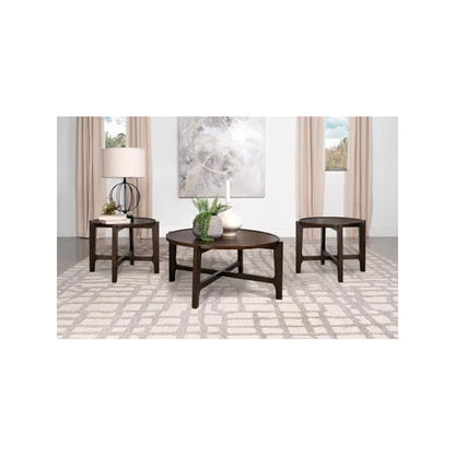 Cota 3-piece Solid Wood Coffee and End Table Set Dark Brown