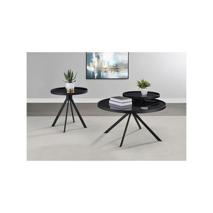 Briggs 2-piece Round Coffee and End Table Set Black
