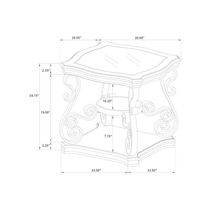 Laney 2-piece Glass Top Coffee and End Table Set Dark Merlot