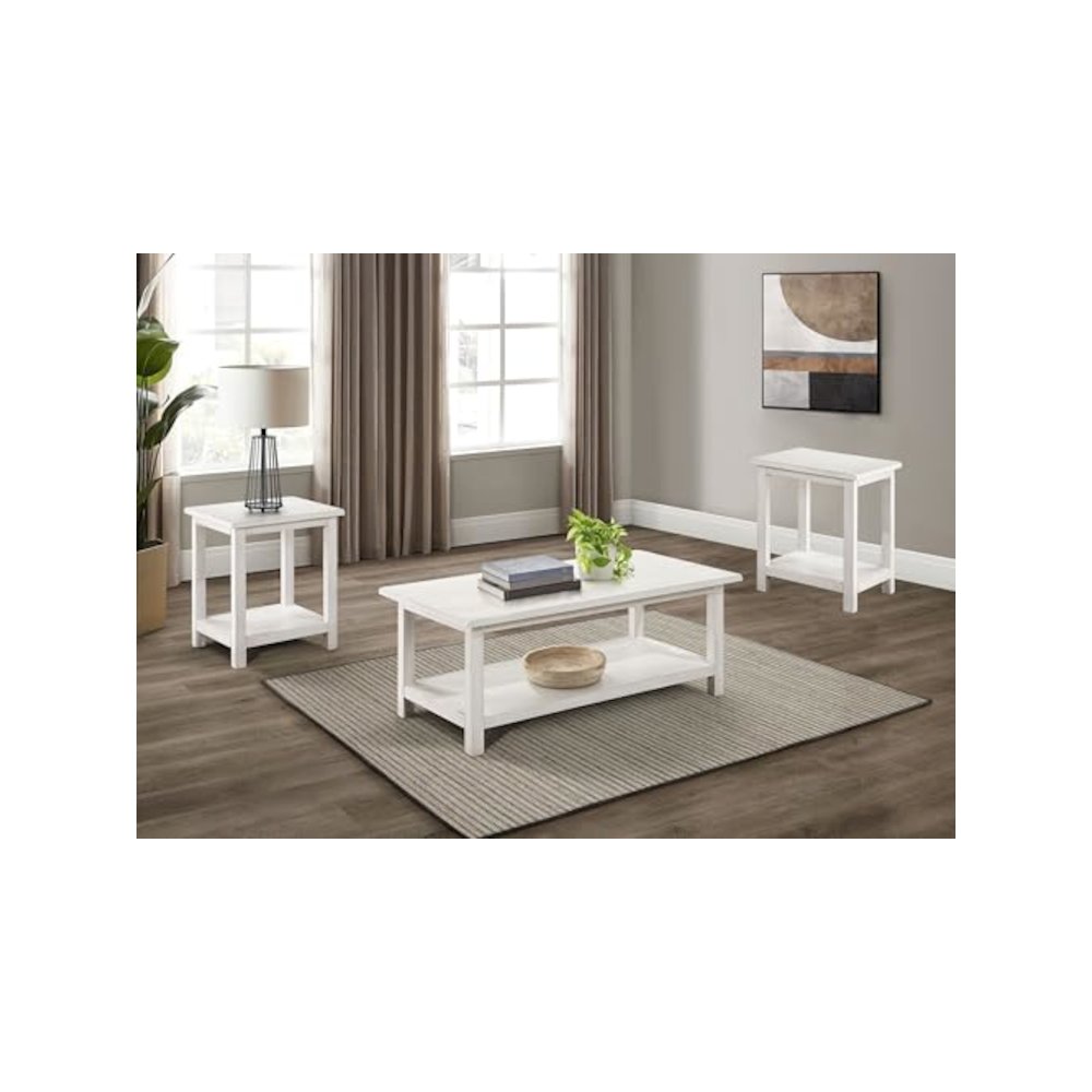 Payne 3-piece Coffee and End Table Set Distressed White