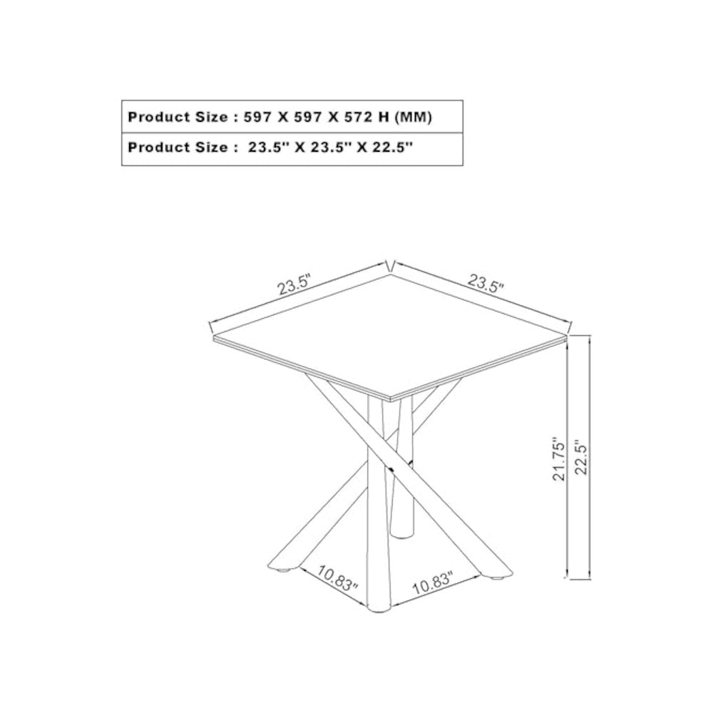 Carvell 2-piece Square Coffee and End Table Set Mirage White