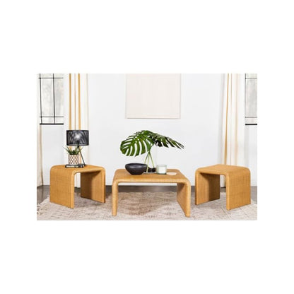 Juanita 3-piece Rattan Coffee and End Table Set Natural