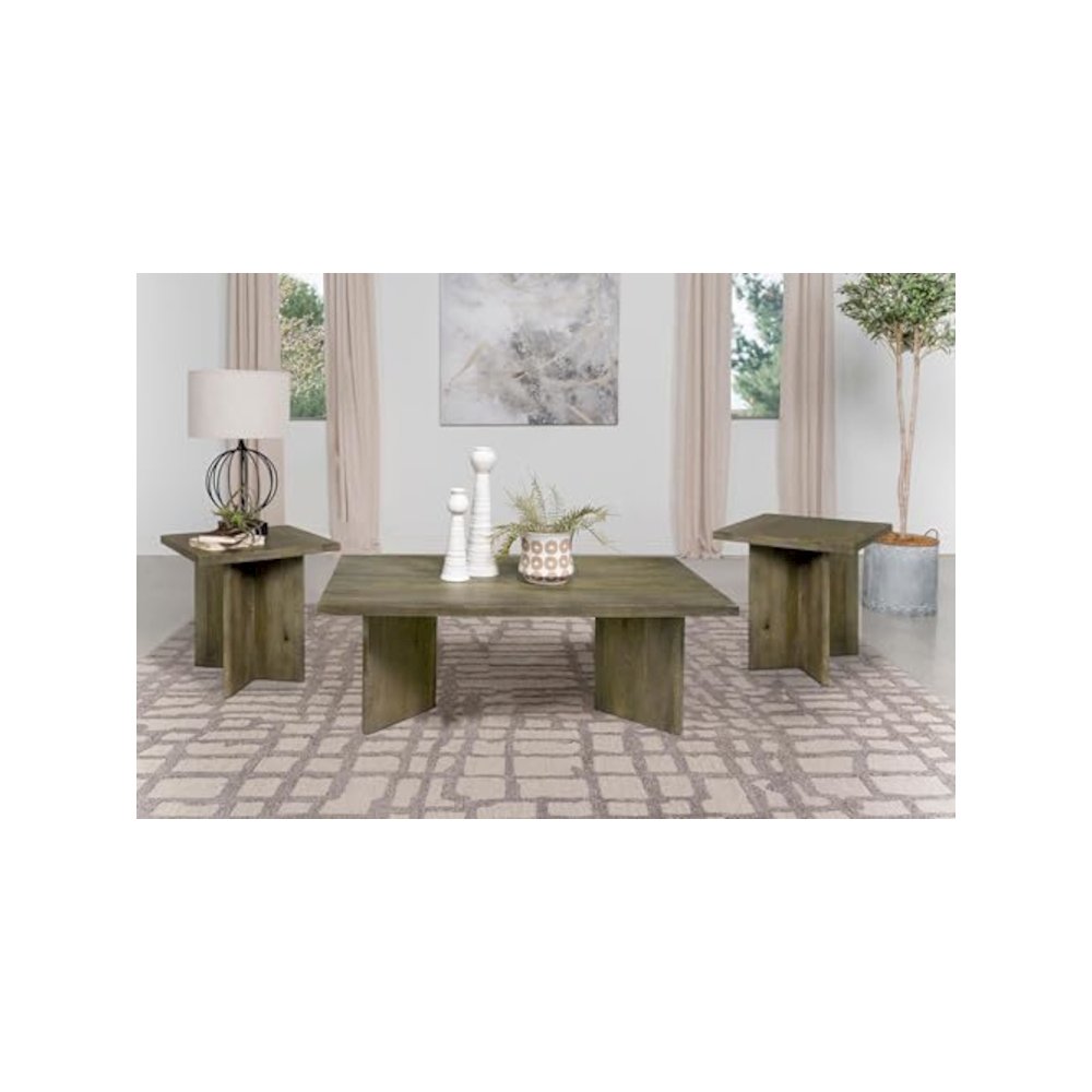 Andando 3-piece Coffee and End Table Set Mango Brown