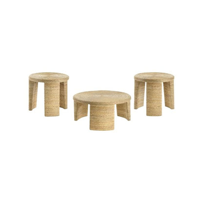 Artina 3-piece Rattan Coffee and End Table Set Natural