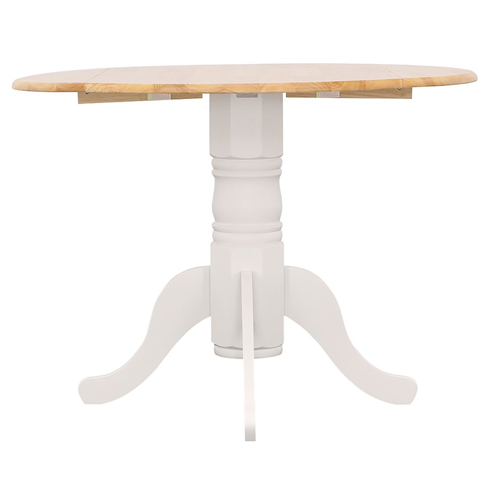 Allison Round 40-inch Drop Leaf Extension Dining Table White