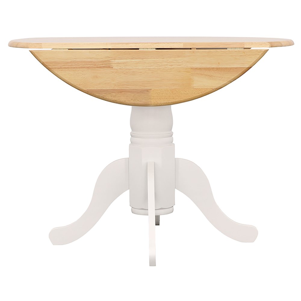 Allison Round 40-inch Drop Leaf Extension Dining Table White