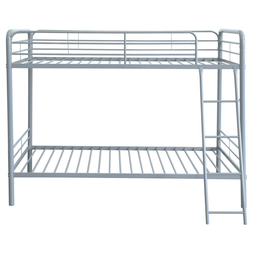 Carson Metal Twin Over Twin Bunk Bed Glossy Silver