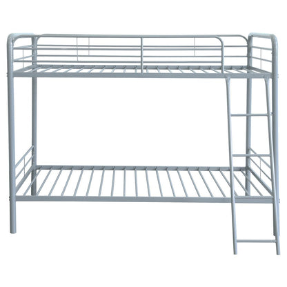 Carson Metal Twin Over Twin Bunk Bed Glossy Silver