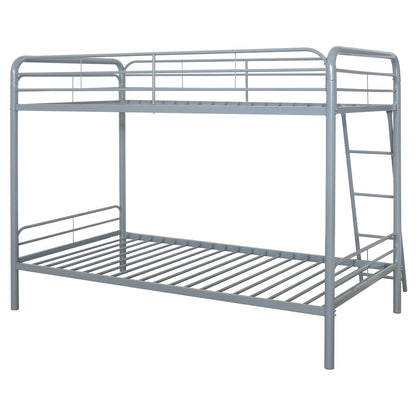Carson Metal Twin Over Twin Bunk Bed Glossy Silver