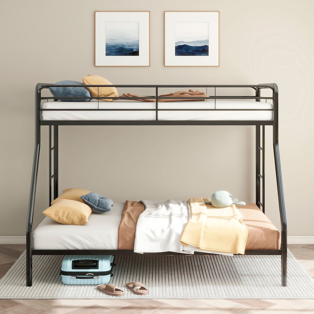 Carson Metal Twin Over Full Bunk Bed Glossy Black