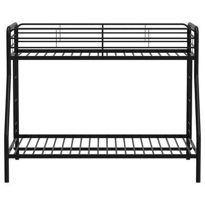 Carson Metal Twin Over Full Bunk Bed Glossy Black
