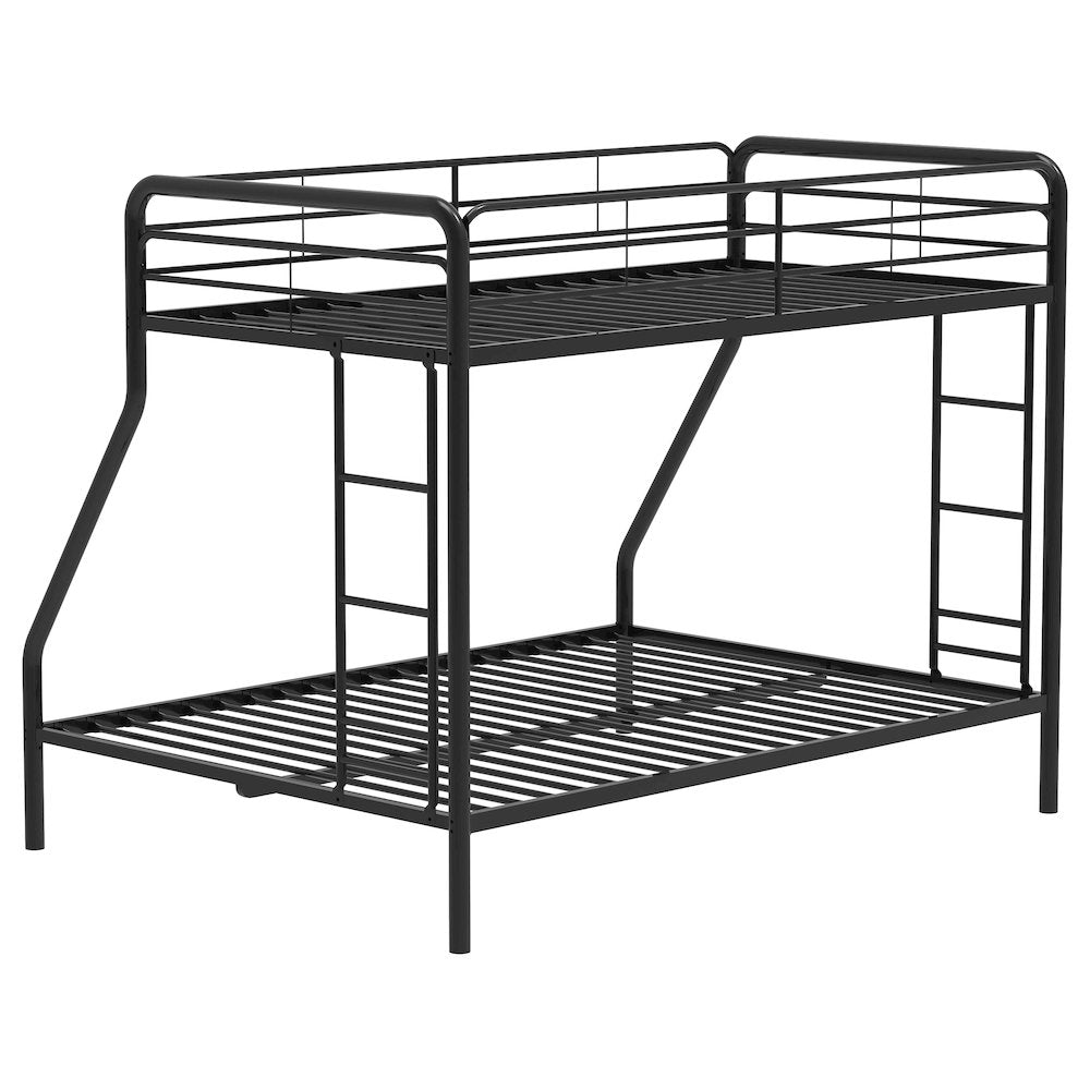 Carson Metal Twin Over Full Bunk Bed Glossy Black