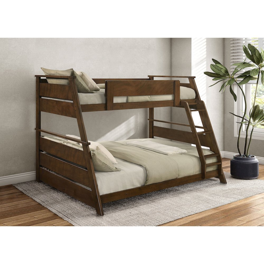 Holden Wood Veneer Twin Over Full Bunk Bed Walnut