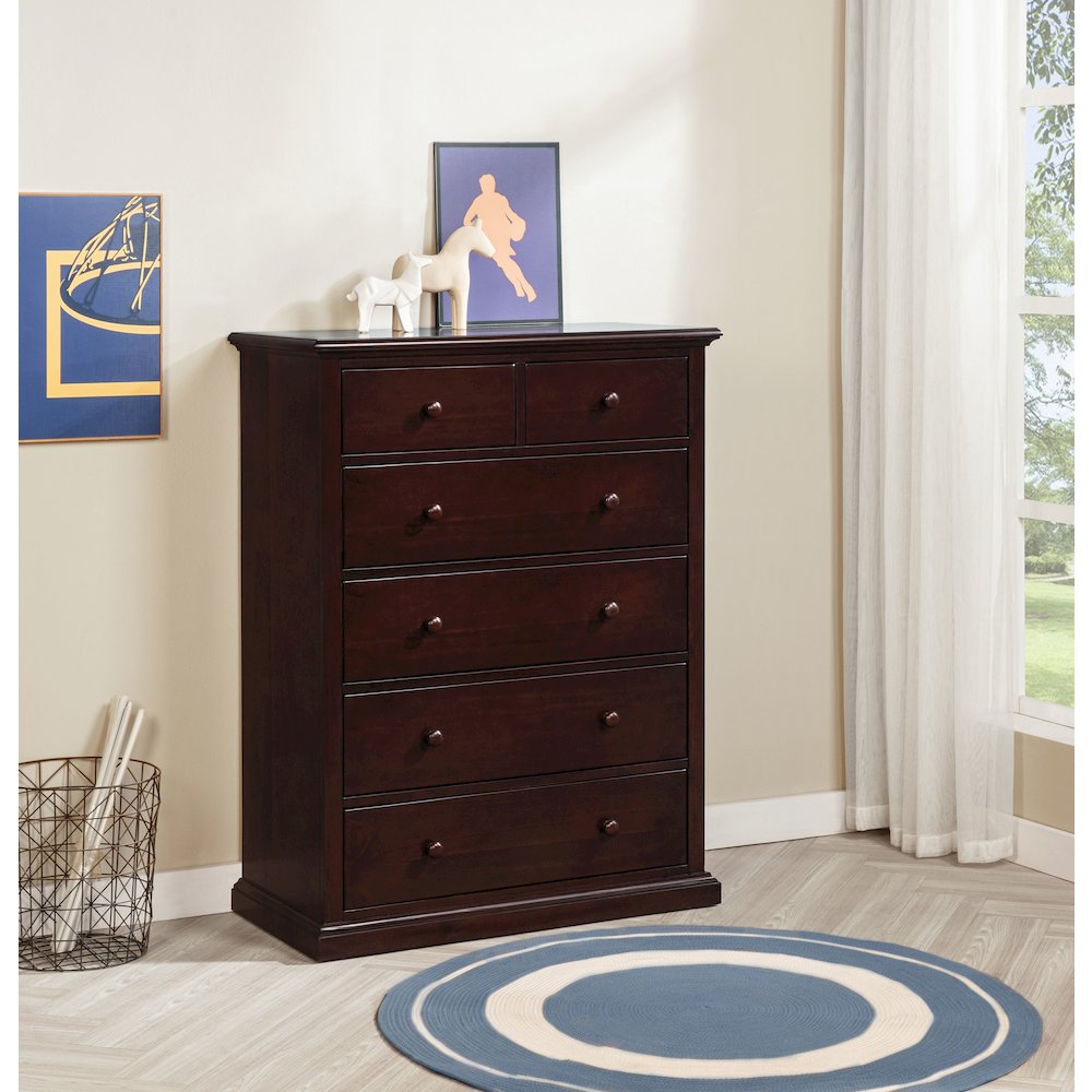 Sumerlin 6-drawer Bedroom Chest of Drawers Cappuccino