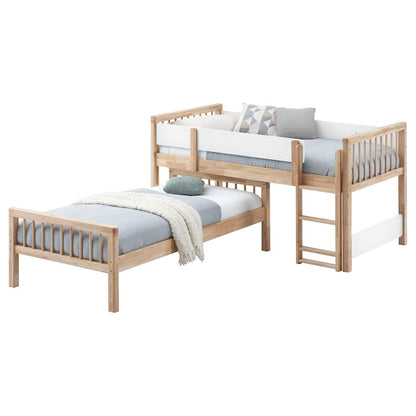 Dakota Wood Twin Over Twin Bunk Bed Natural