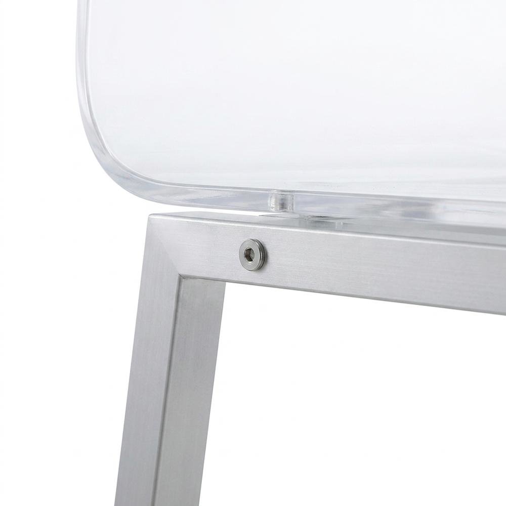 Acrylic Counter Stools with Chrome Base for Kitchen, Clear, Set of 2