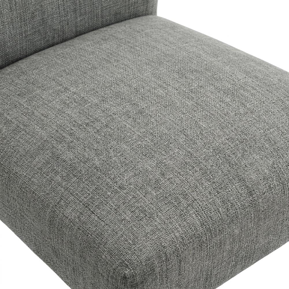 Upholstered Dining Chair with Wood Legs, Kitchen Side Chair, Grey, Set of 2