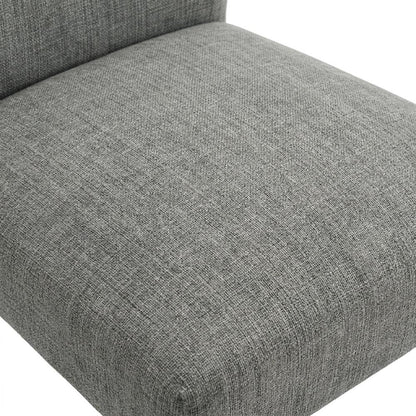 Upholstered Dining Chair with Wood Legs, Kitchen Side Chair, Grey, Set of 2