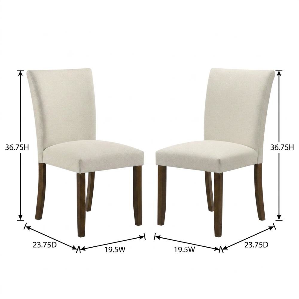 Upholstered Dining Side Chairs for Kitchen and Dining, Beige, Set of 2