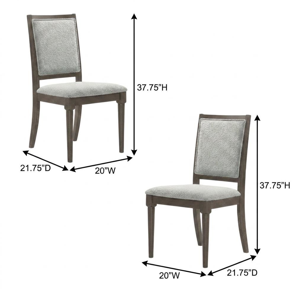 Polyester-Upholstered Mid-Century Modern Dining Side Chair, Dark Brown, Set of 2