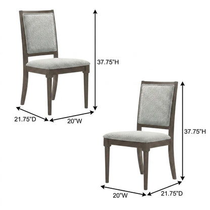 Polyester-Upholstered Mid-Century Modern Dining Side Chair, Dark Brown, Set of 2