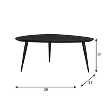 Black 2-Piece Triangular Coffee and End Table Set with Mid-Century Style