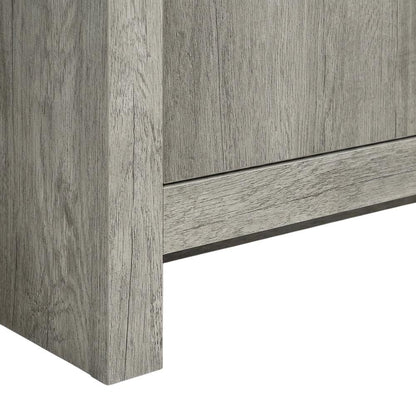 Grey Driftwood 2-Door TV Stand with Engineered Wood Construction