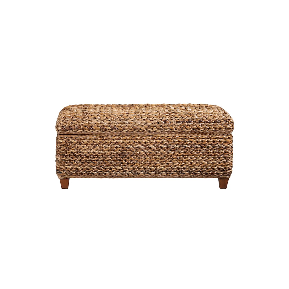 Laughton Hand-Woven Banana Leaf Storage Trunk Amber
