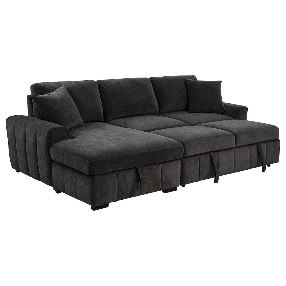 Pastrana Upholstered Sleeper Sectional Sofa LAF Chaise Grey
