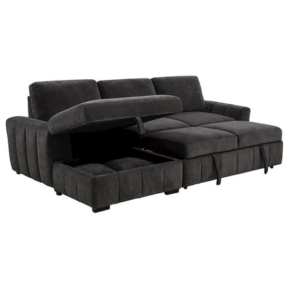 Pastrana Upholstered Sleeper Sectional Sofa LAF Chaise Grey