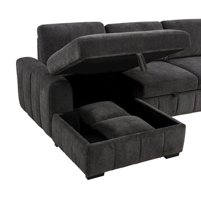 Pastrana Upholstered Sleeper Sectional Sofa LAF Chaise Grey