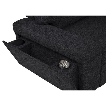 Demko Sleeper Sectional Sofa with Speaker and Storage Chaise Black