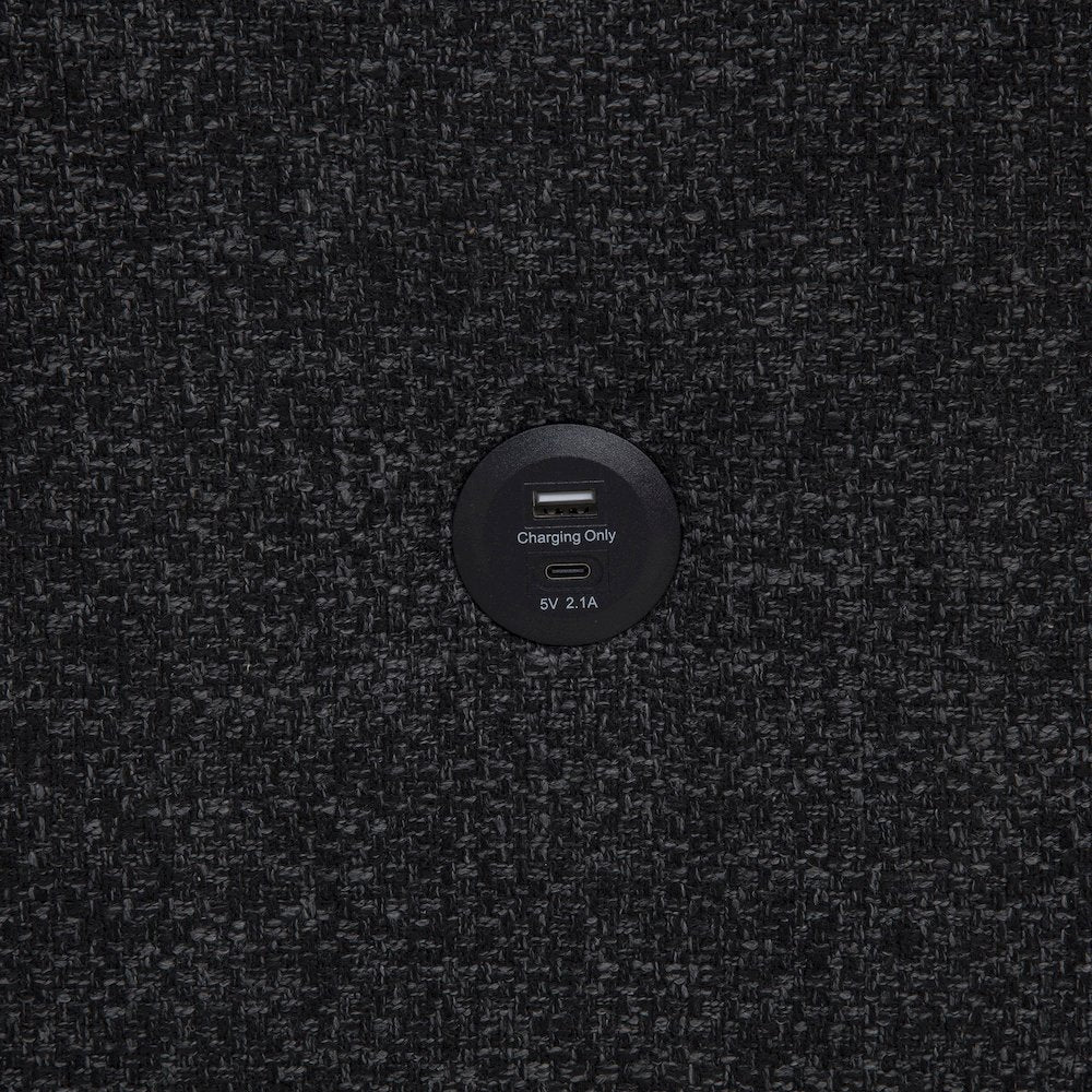 Demko Sleeper Sectional Sofa with Speaker and Storage Chaise Black