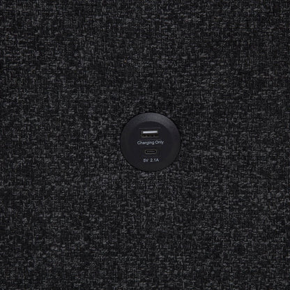 Demko Sleeper Sectional Sofa with Speaker and Storage Chaise Black