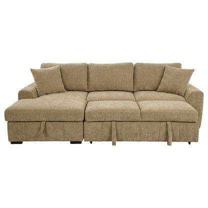 Pastrana Upholstered Sleeper Sectional Sofa LAF Chaise Camel