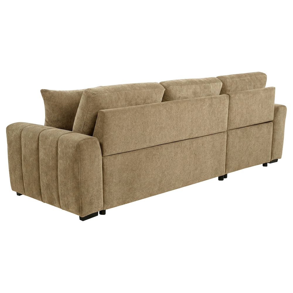 Pastrana Upholstered Sleeper Sectional Sofa LAF Chaise Camel