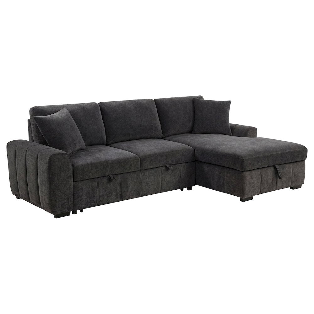 Pastrana Upholstered Sleeper Sectional Sofa RAF Chaise Grey