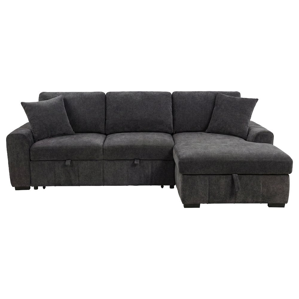 Pastrana Upholstered Sleeper Sectional Sofa RAF Chaise Grey