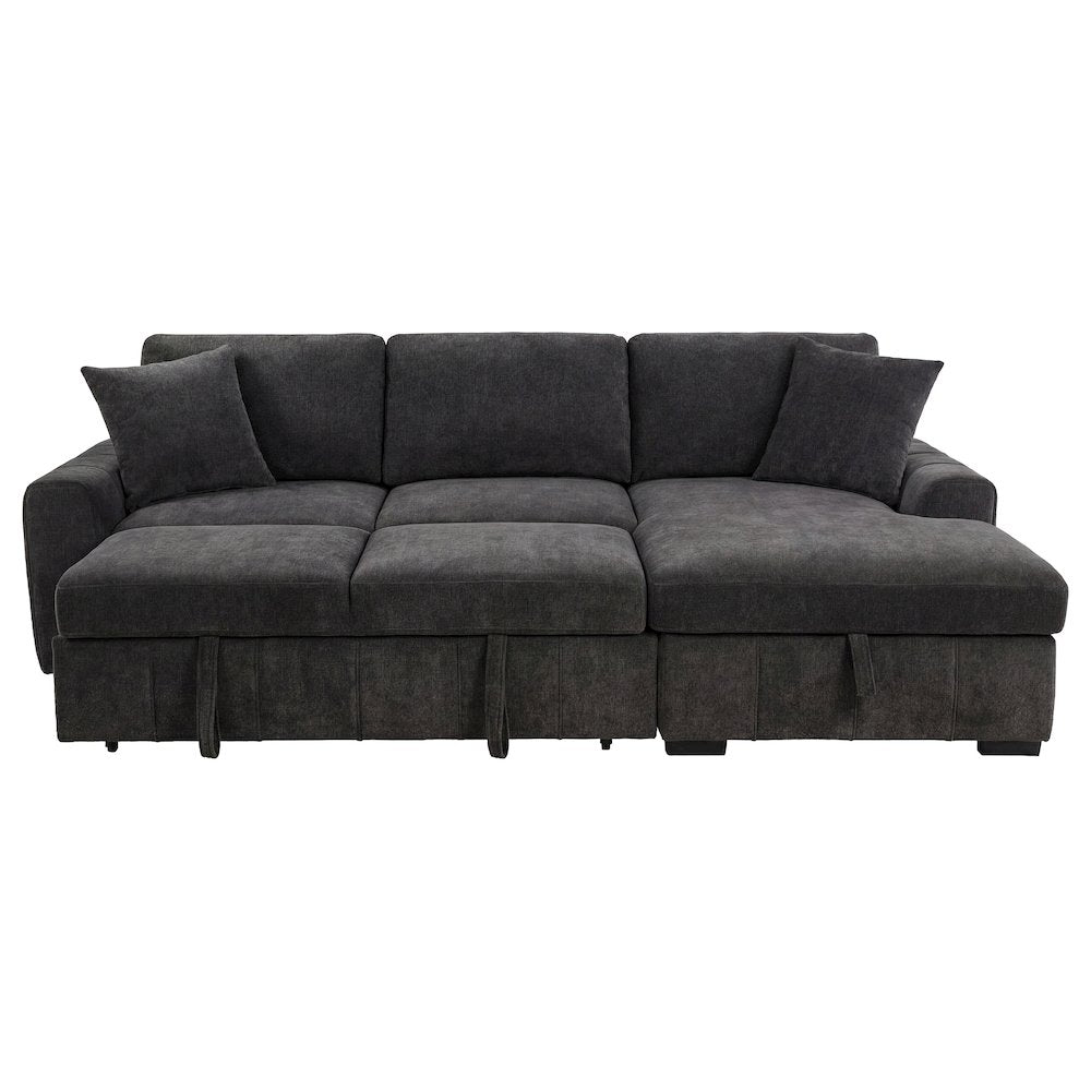 Pastrana Upholstered Sleeper Sectional Sofa RAF Chaise Grey