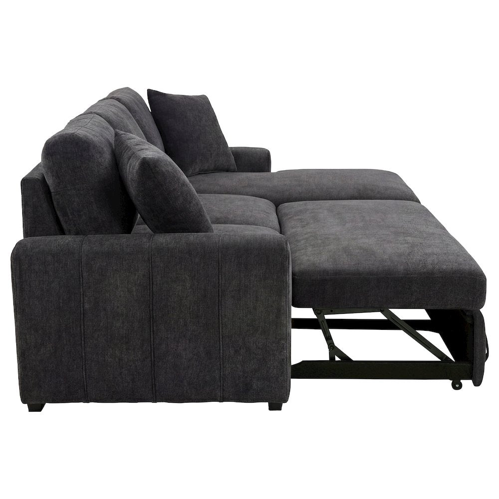 Pastrana Upholstered Sleeper Sectional Sofa RAF Chaise Grey