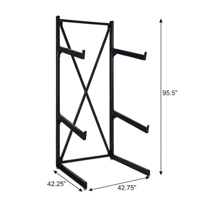 Metal Console Table with Open Shelves for Entryway, Black
