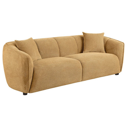 Aleisha 3-piece Chenille Upholstered Sofa Set Mustard Yellow