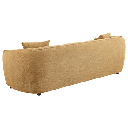 Aleisha 3-piece Chenille Upholstered Sofa Set Mustard Yellow