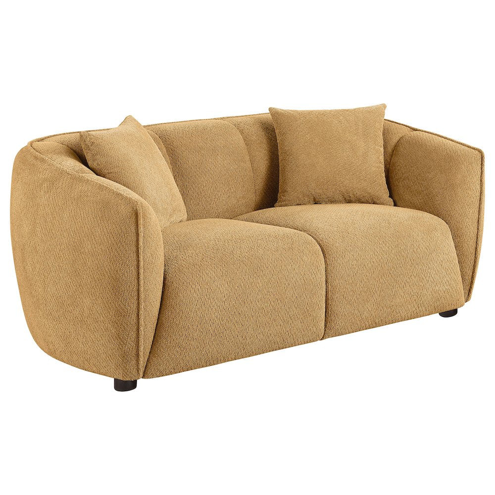 Aleisha 3-piece Chenille Upholstered Sofa Set Mustard Yellow