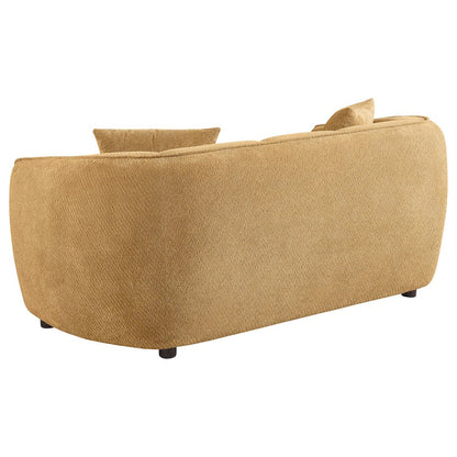 Aleisha 3-piece Chenille Upholstered Sofa Set Mustard Yellow