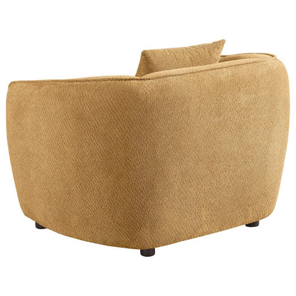 Aleisha 3-piece Chenille Upholstered Sofa Set Mustard Yellow