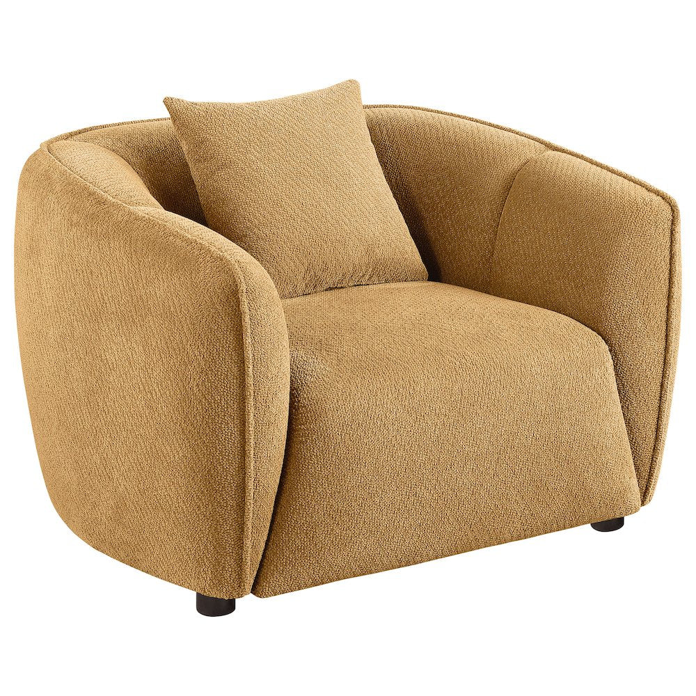 Aleisha Chenille Upholstered Accent Chair Mustard Yellow