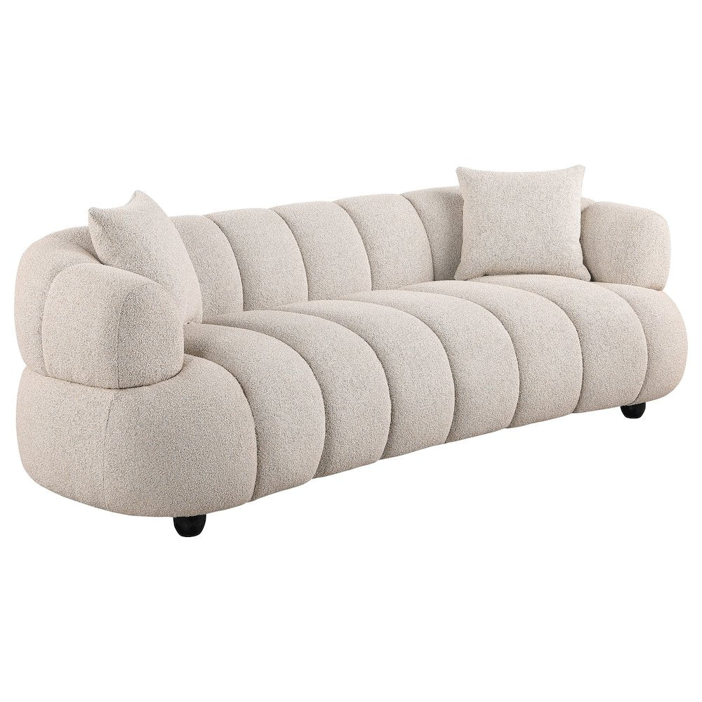 Whitney Contemporary Channel Tufted Boucle Upholstered Sofa