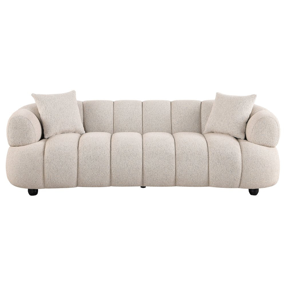 Whitney Contemporary Channel Tufted Boucle Upholstered Sofa